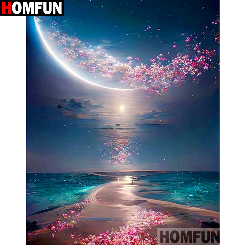 Embroidery Roll Pattern - HOMFUN 5D الماس نمط حجر الراين
