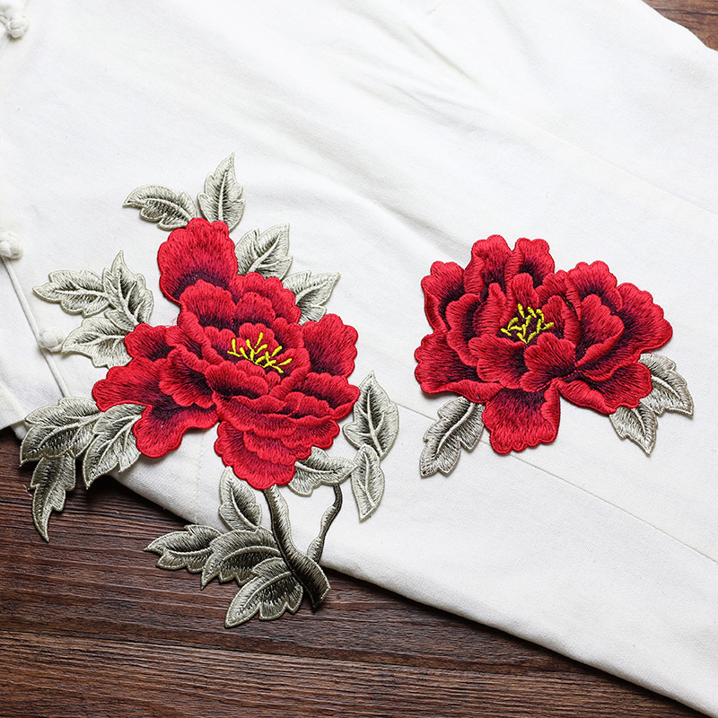 Embroidery Yellow Dress - زوج واحد من الرقع المطرزة بالزهور