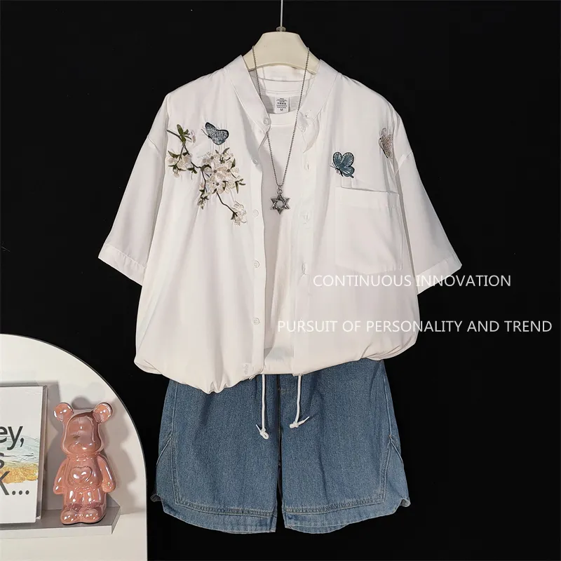 Embroidery Men Shirt - طقم رجالي من 3 قطع بتصميم