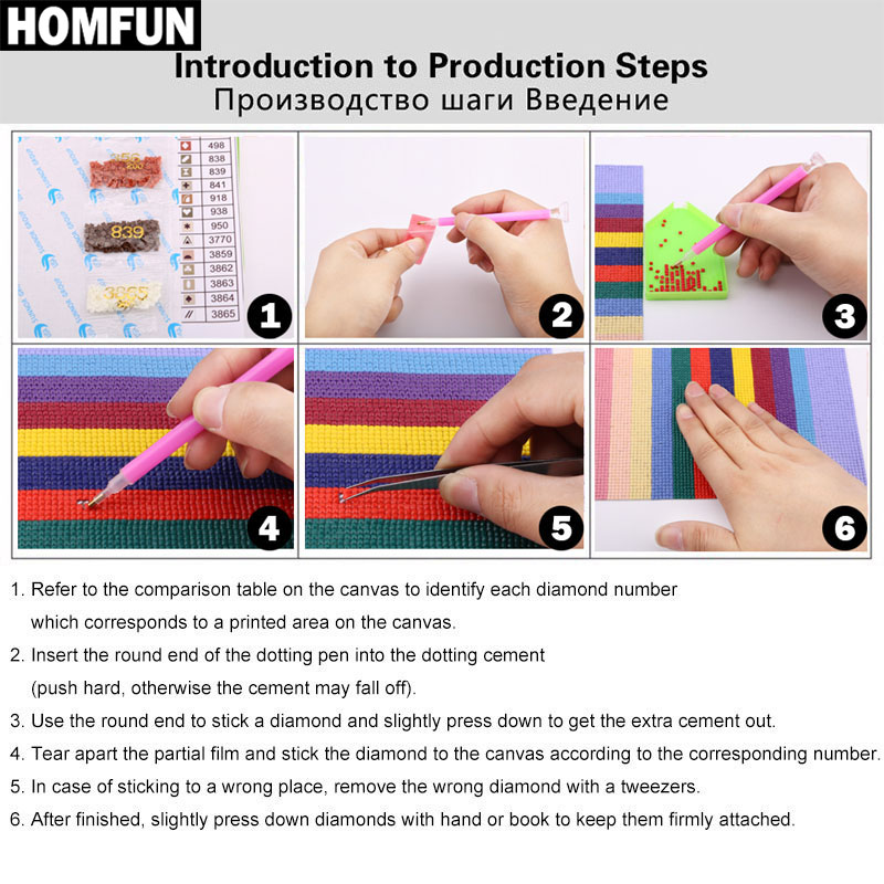HOMFUN 5D الماس نمط حجر الراين - مراجعة Embroidery Roll Pattern وسعره