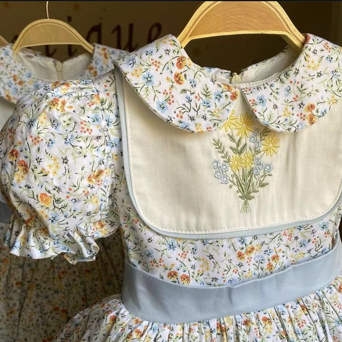 0-12Y طفلة الصيف زهرة التطريز  - مراجعة Embroidery Yellow Dress وسعره