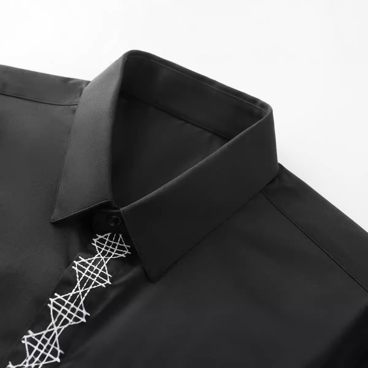 توب رجالي مع تطريز شبكي ، مزيج - مراجعة Embroidery On Black Shirt وسعره