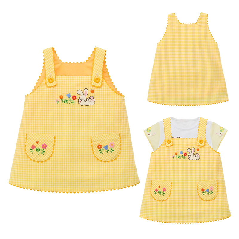 فستان أفرول قطني أصفر للفتيات  - مراجعة Embroidery Yellow Dress وسعره