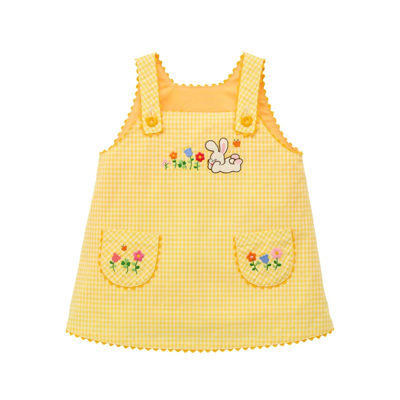 فستان أفرول قطني أصفر للفتيات  - مراجعة Embroidery Yellow Dress وسعره