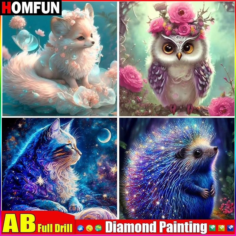 HOMFUN AB كامل الماس التطريز 