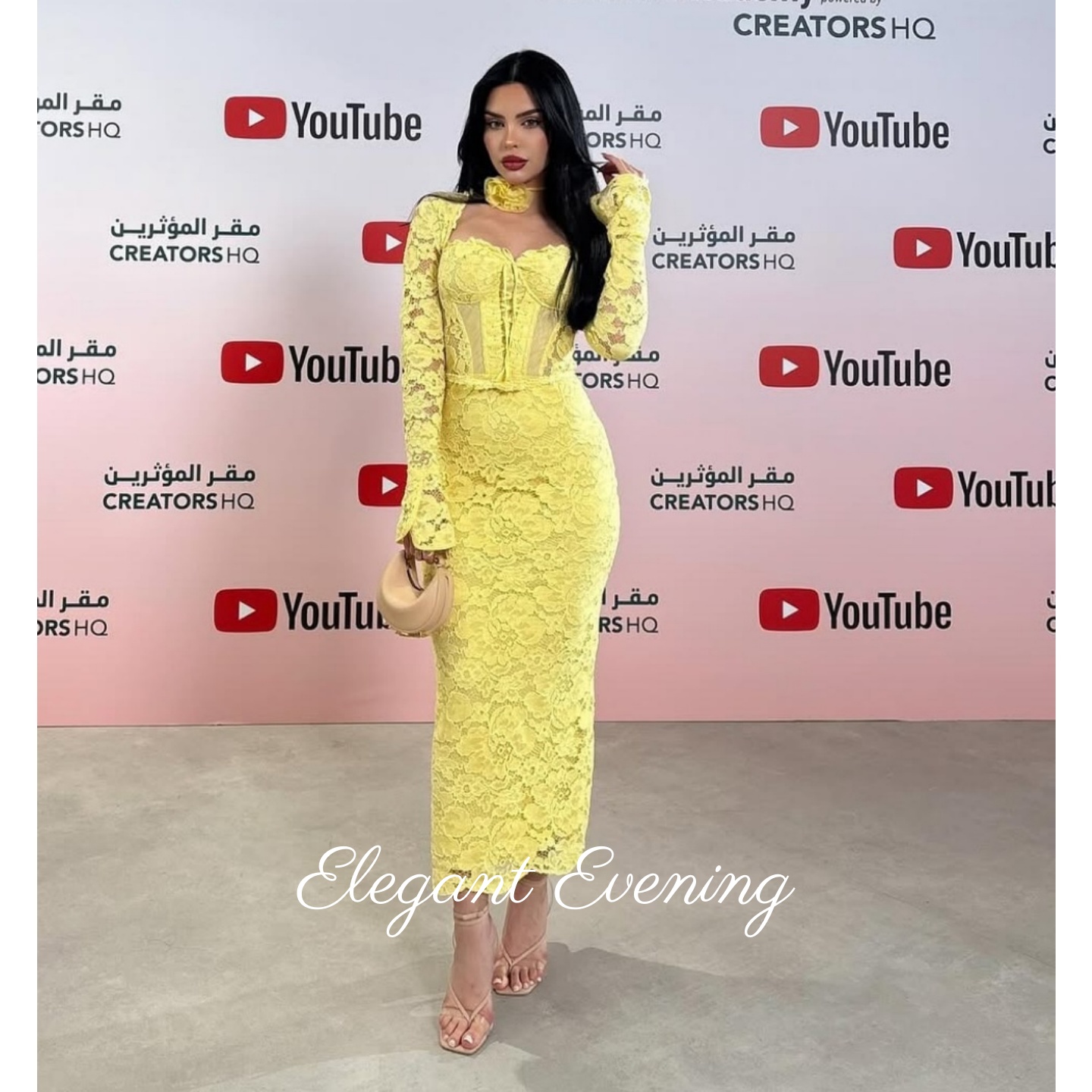 فستان حفلة موسيقية من الدانتيل - مراجعة Embroidery Yellow Dress وسعره