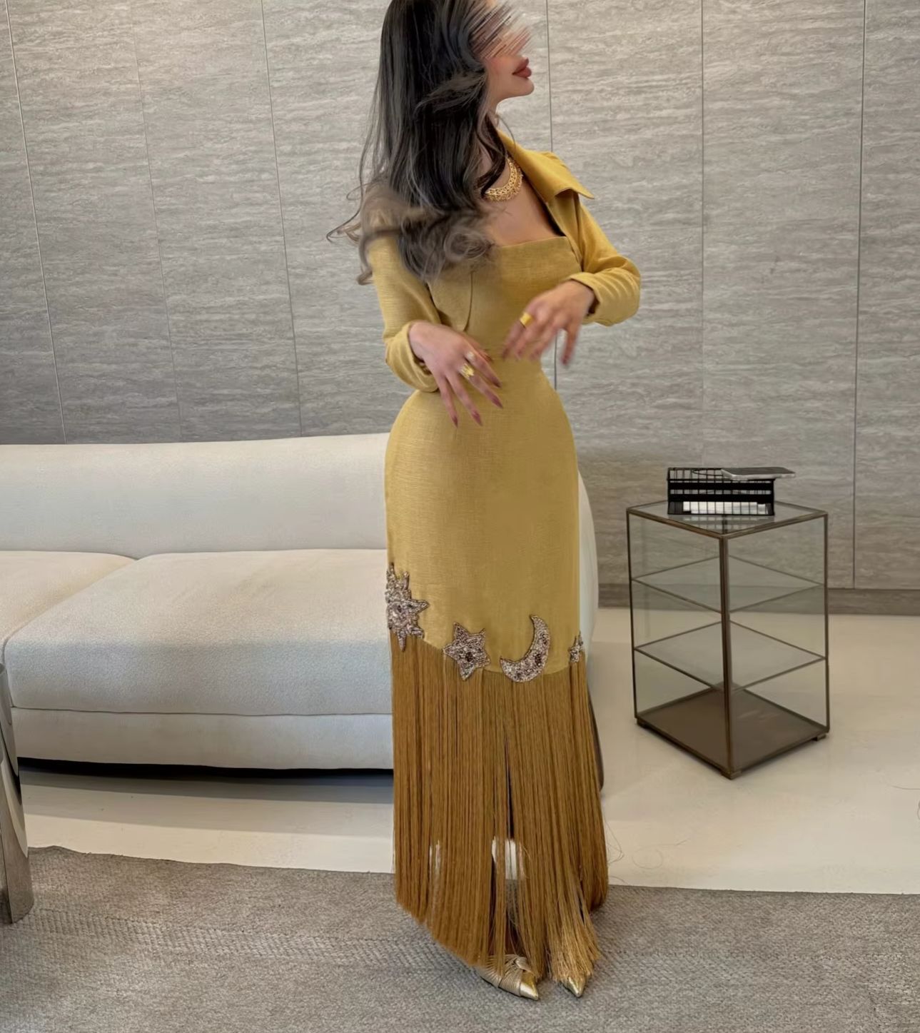 فساتين سهرة أنيقة مخصصة باللون - مراجعة Embroidery Yellow Dress وسعره